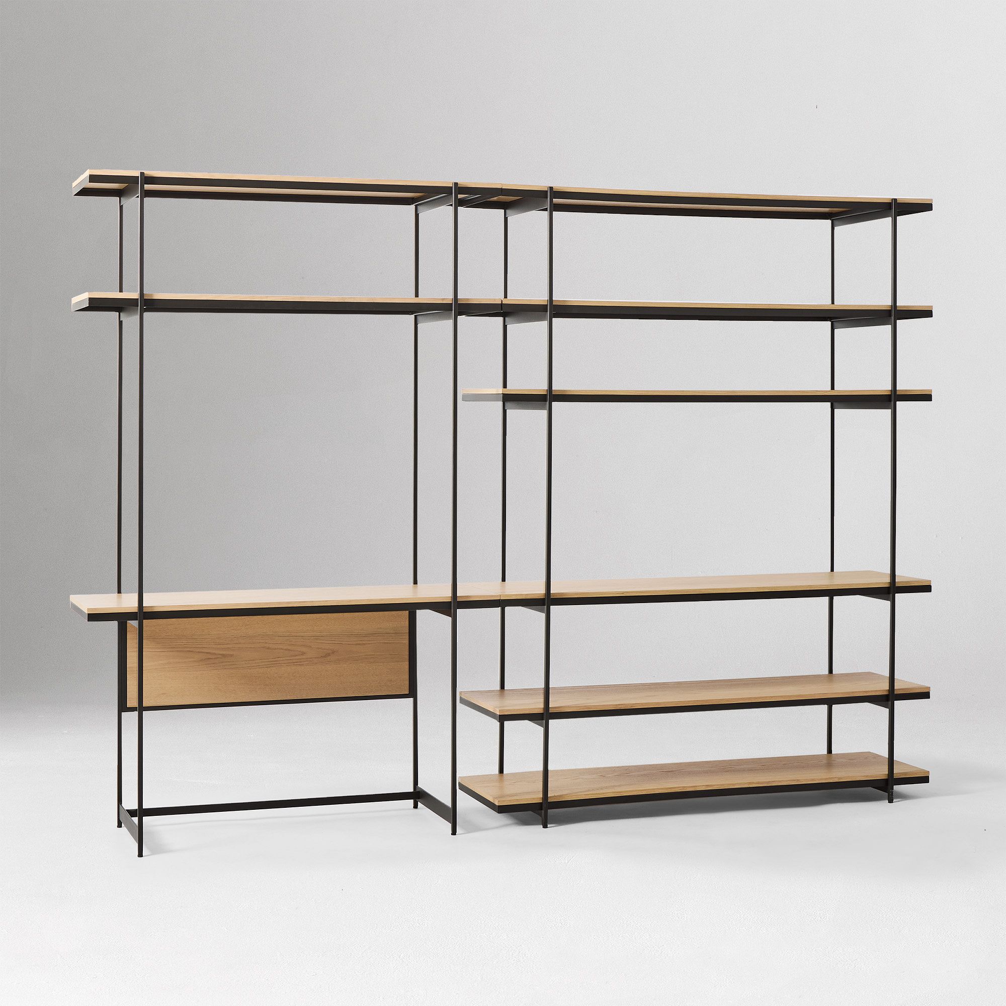 Pierce Wall Desk w/ Wide Shelf Unit (110") | West Elm