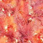 Pre-Lit Faux Pink Tinsel Christmas Tree