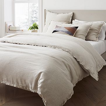 West Elm belgian sale flax linen duvet king / California king