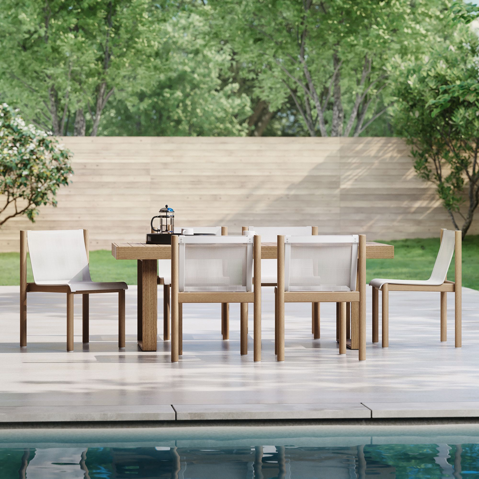 Portside Outdoor Dining Table (76.5") & Cusco Chairs Set | West Elm