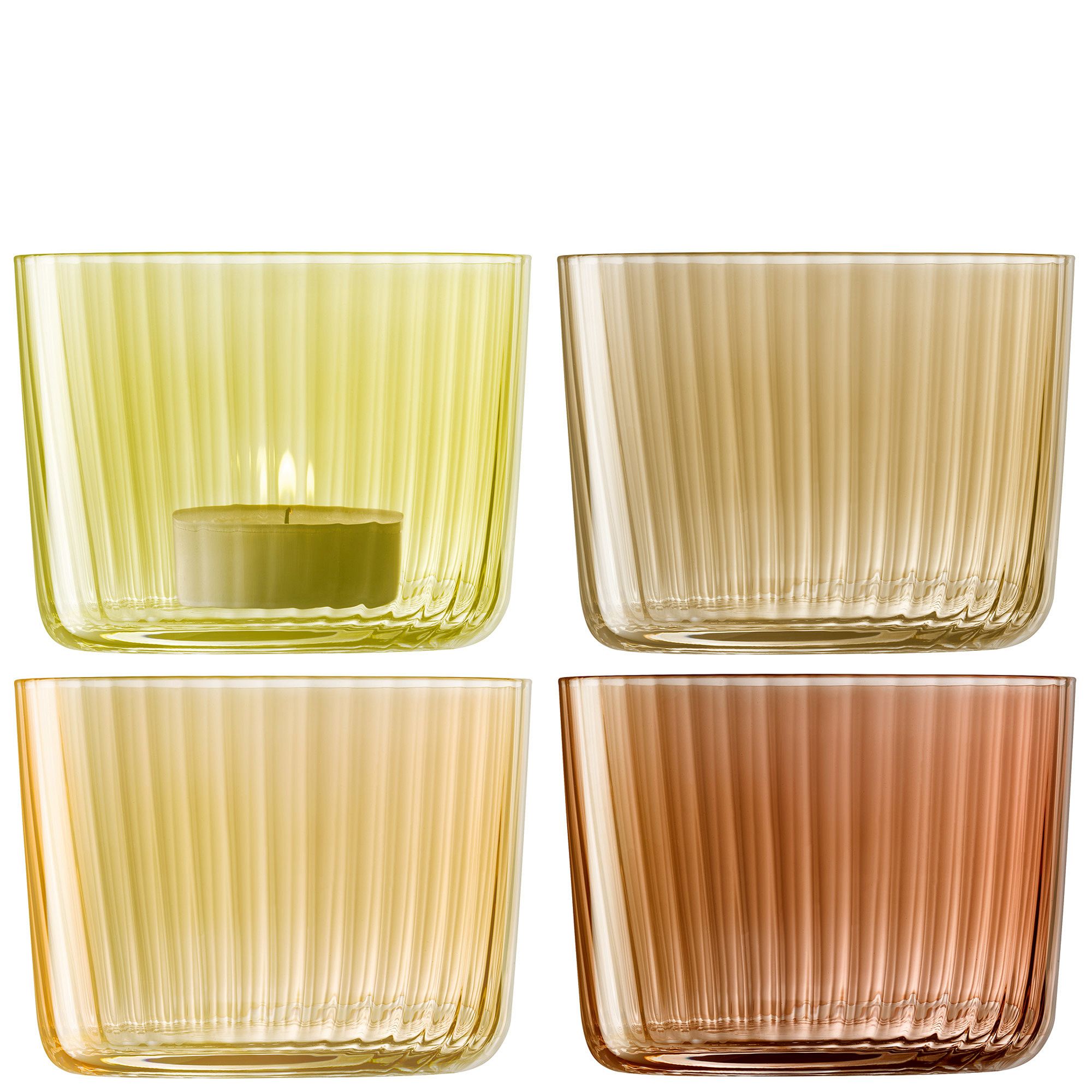 Gems Glass Tealight Holders (Set of 4) | West Elm