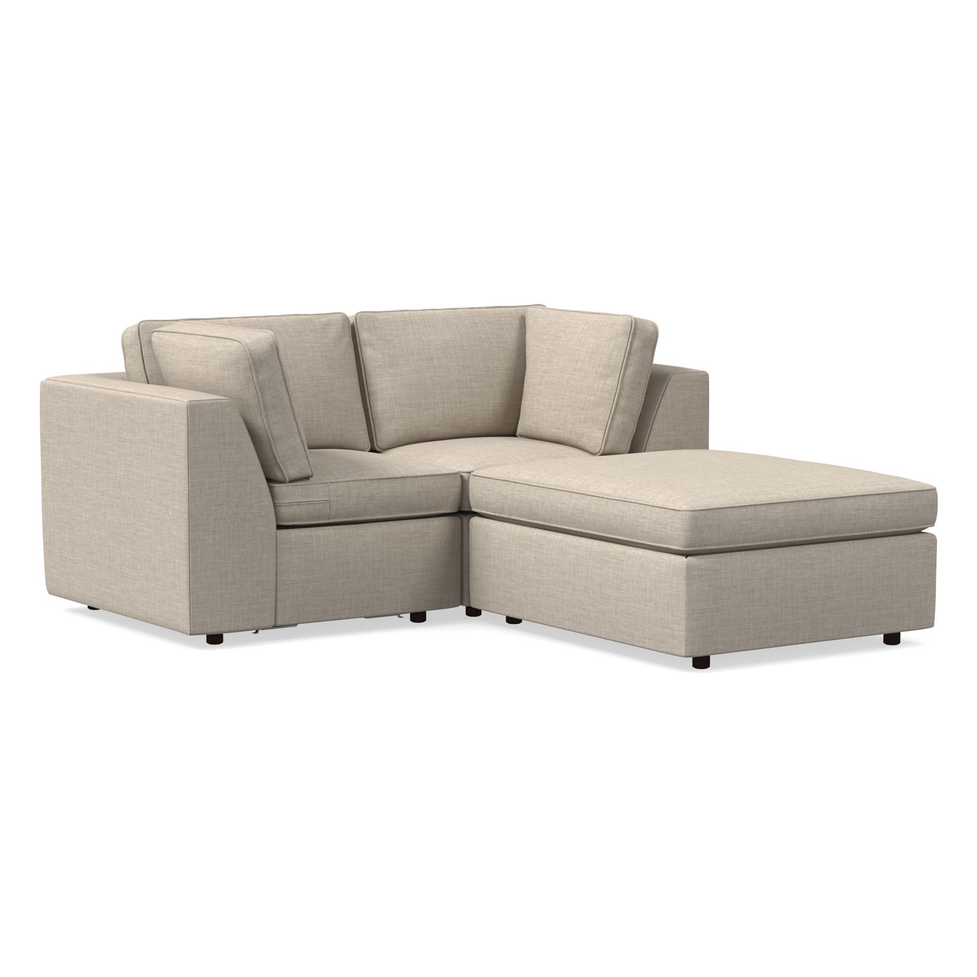 Harris 3-Piece Small Ottoman Sectional (70"–78") | West Elm