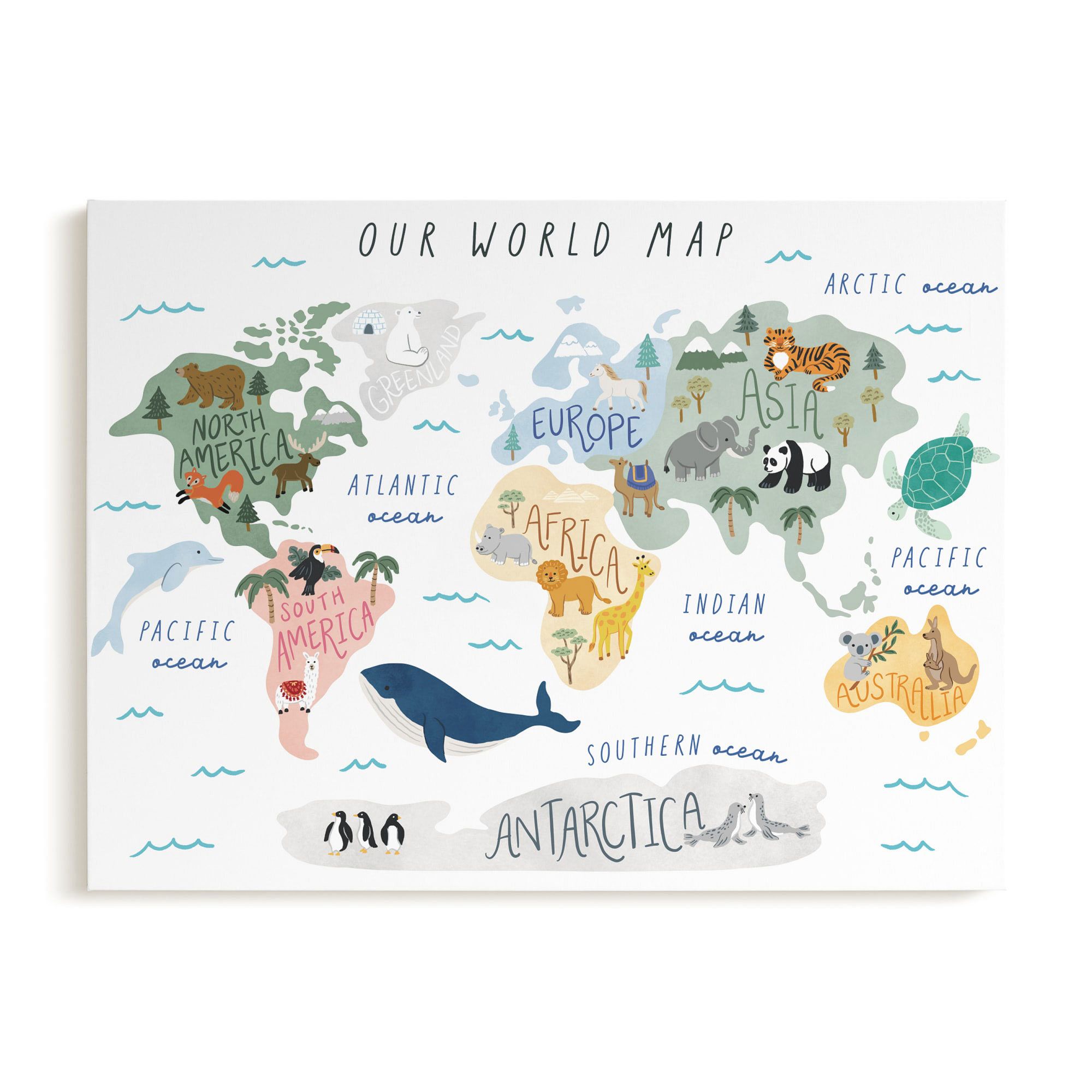 Our World Map Wall Art by Minted for West Elm Kids |