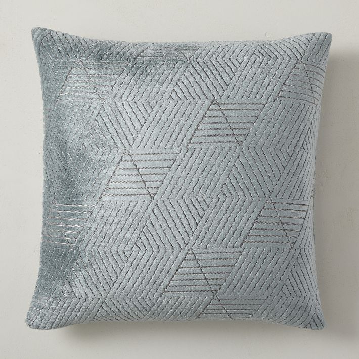 Geo Facet Jacquard Velvet Pillow Cover