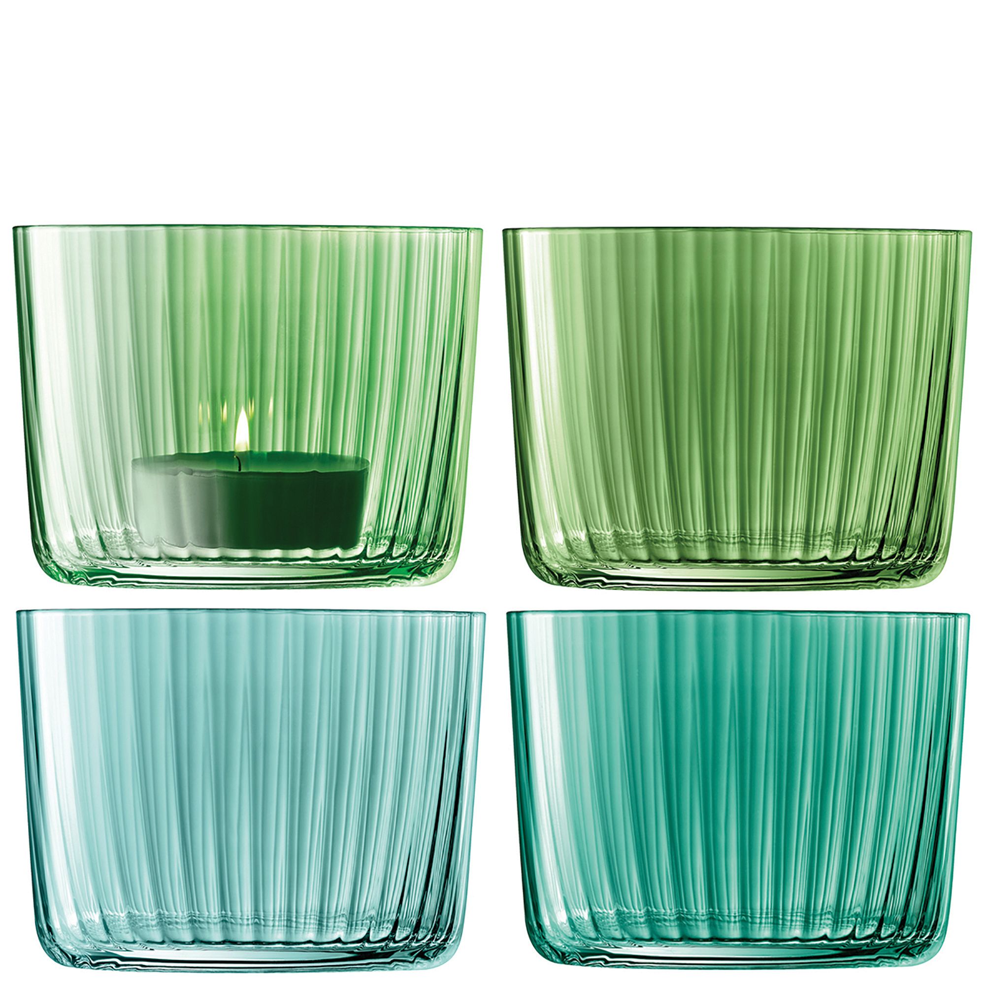 Gems Glass Tealight Holders (Set of 4) | West Elm