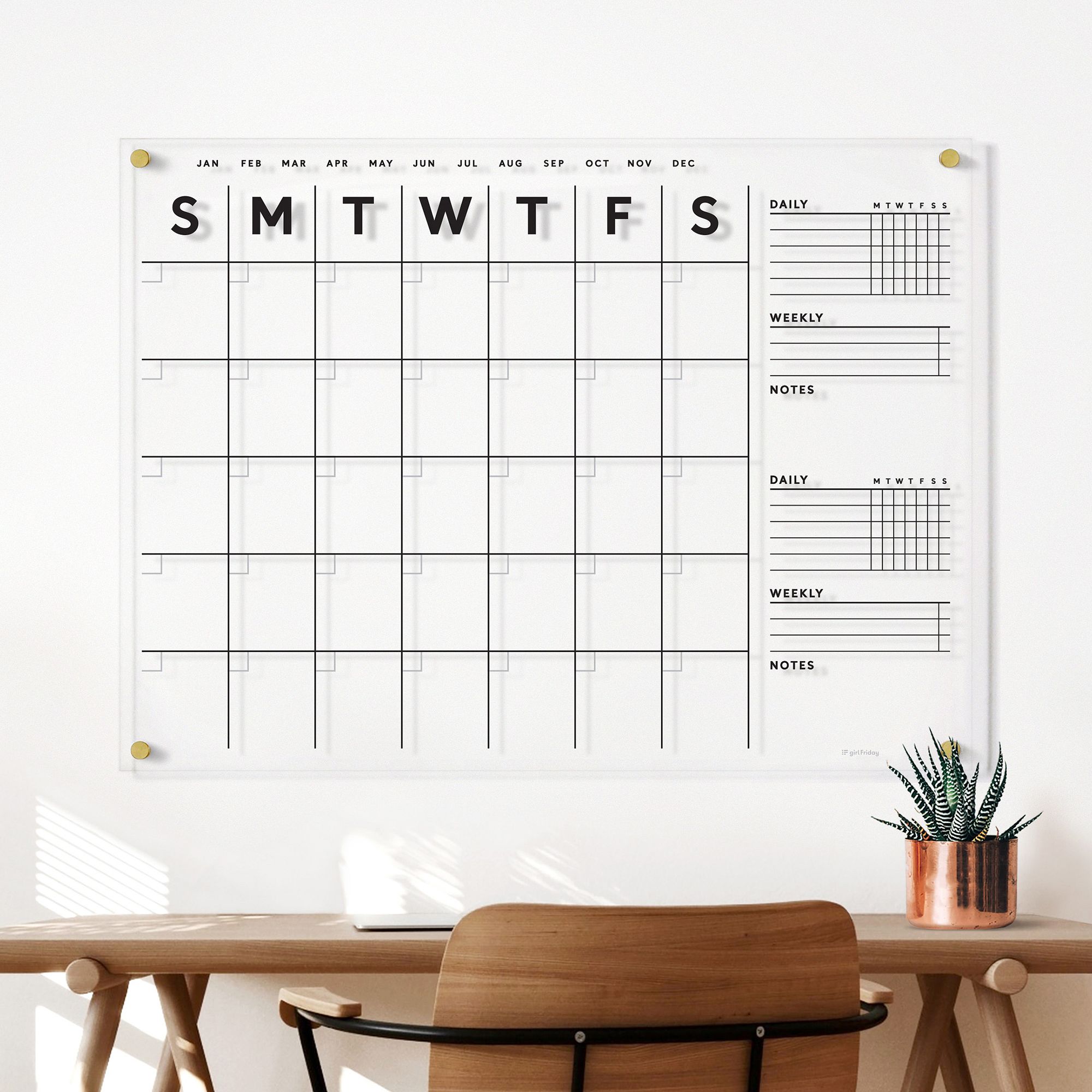 Girl Friday Acrylic Calendar w/ Chore Chart | West Elm