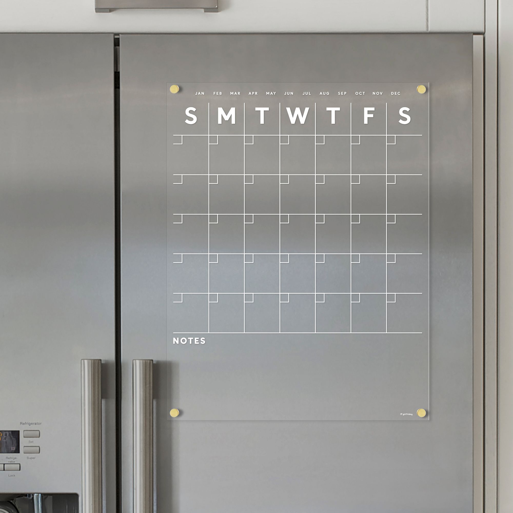 Girl Friday Magnetic Acrylic Fridge Calendar | West Elm