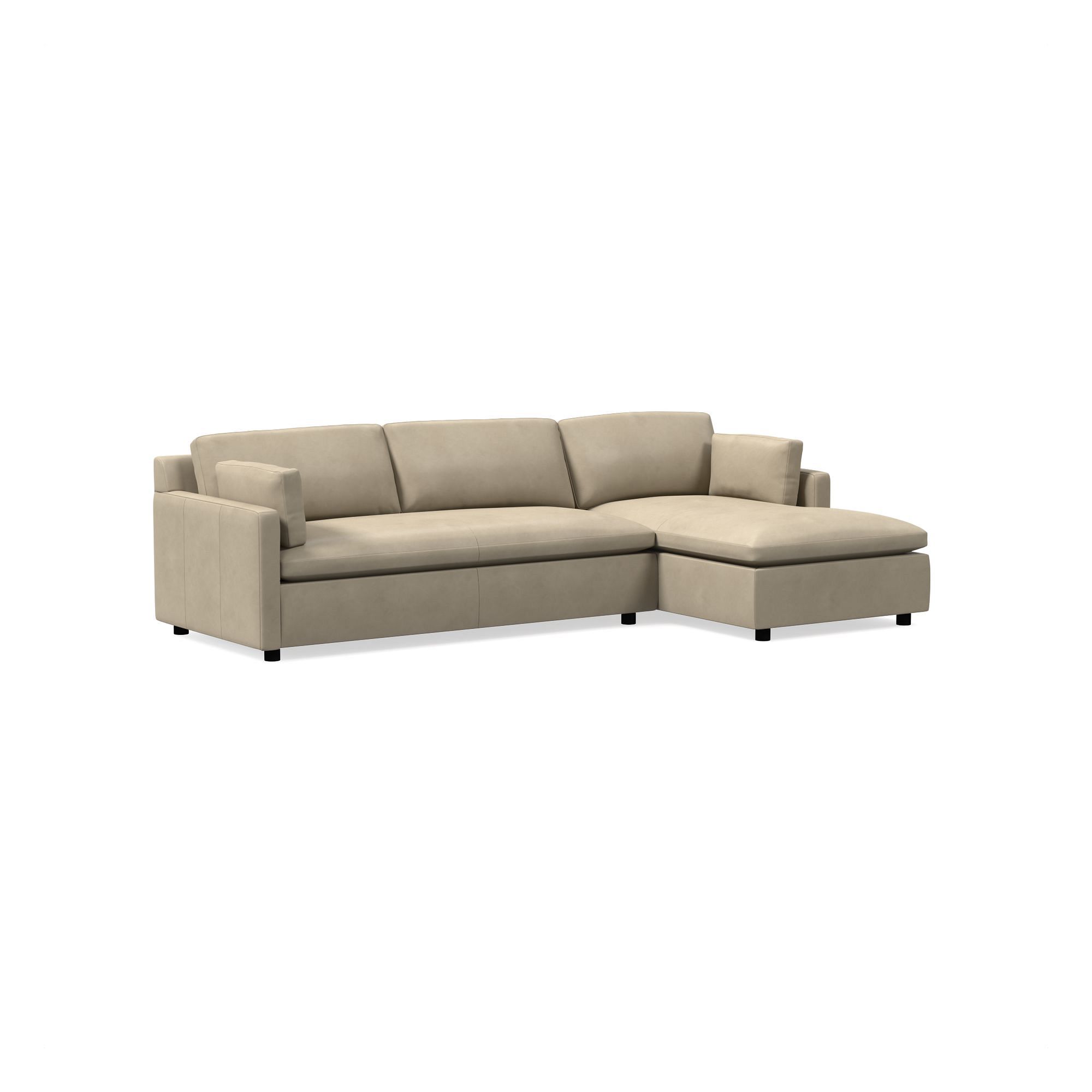 Marin Leather 2-Piece Chaise Sectional (114") | West Elm