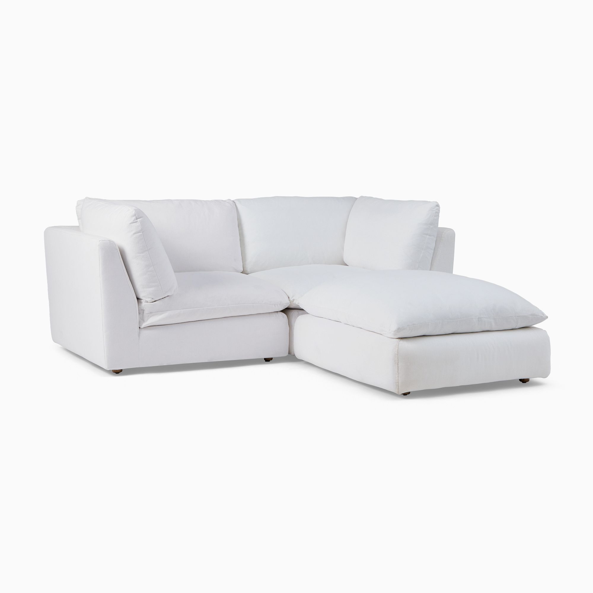 Hampton Modular Small 3-Piece Ottoman Sectional (88") | West Elm