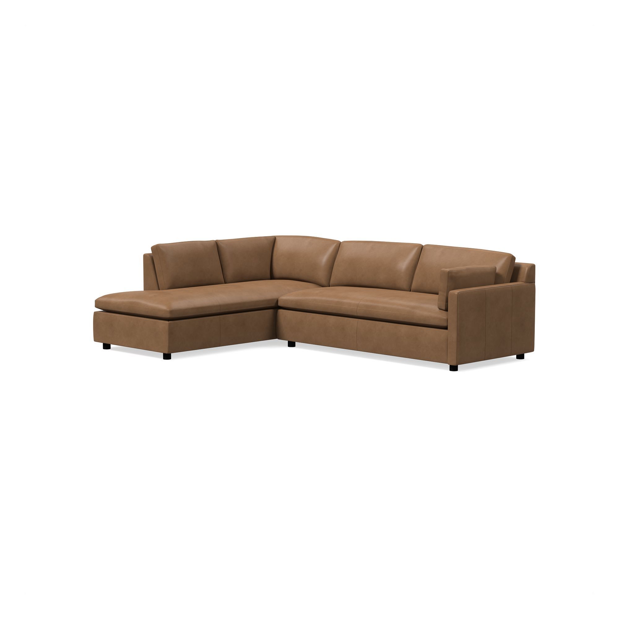 Marin Leather 2-Piece Bumper Chaise Sectional (114") | West Elm