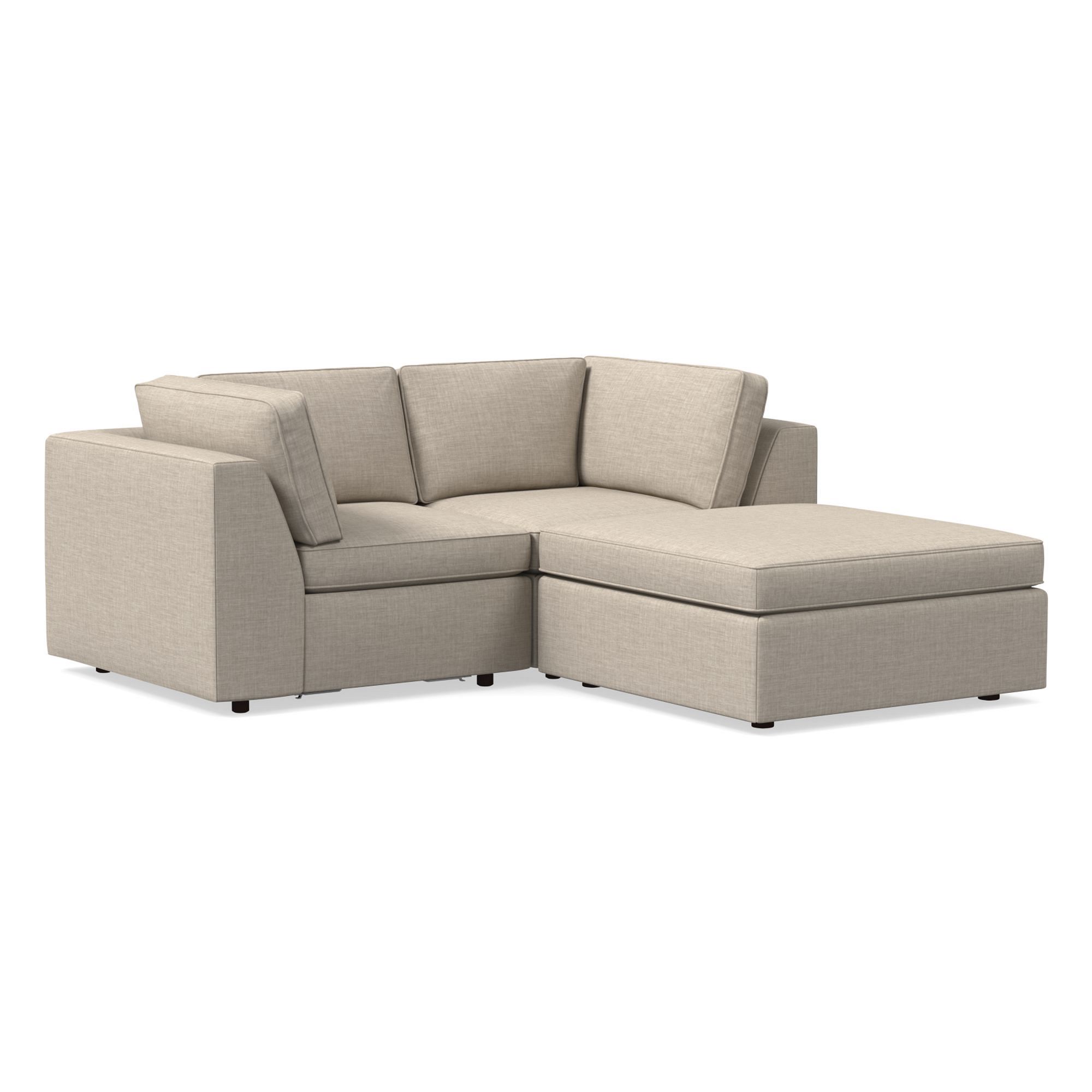 Harris 3-Piece Small Ottoman Sectional (70"–78") | West Elm