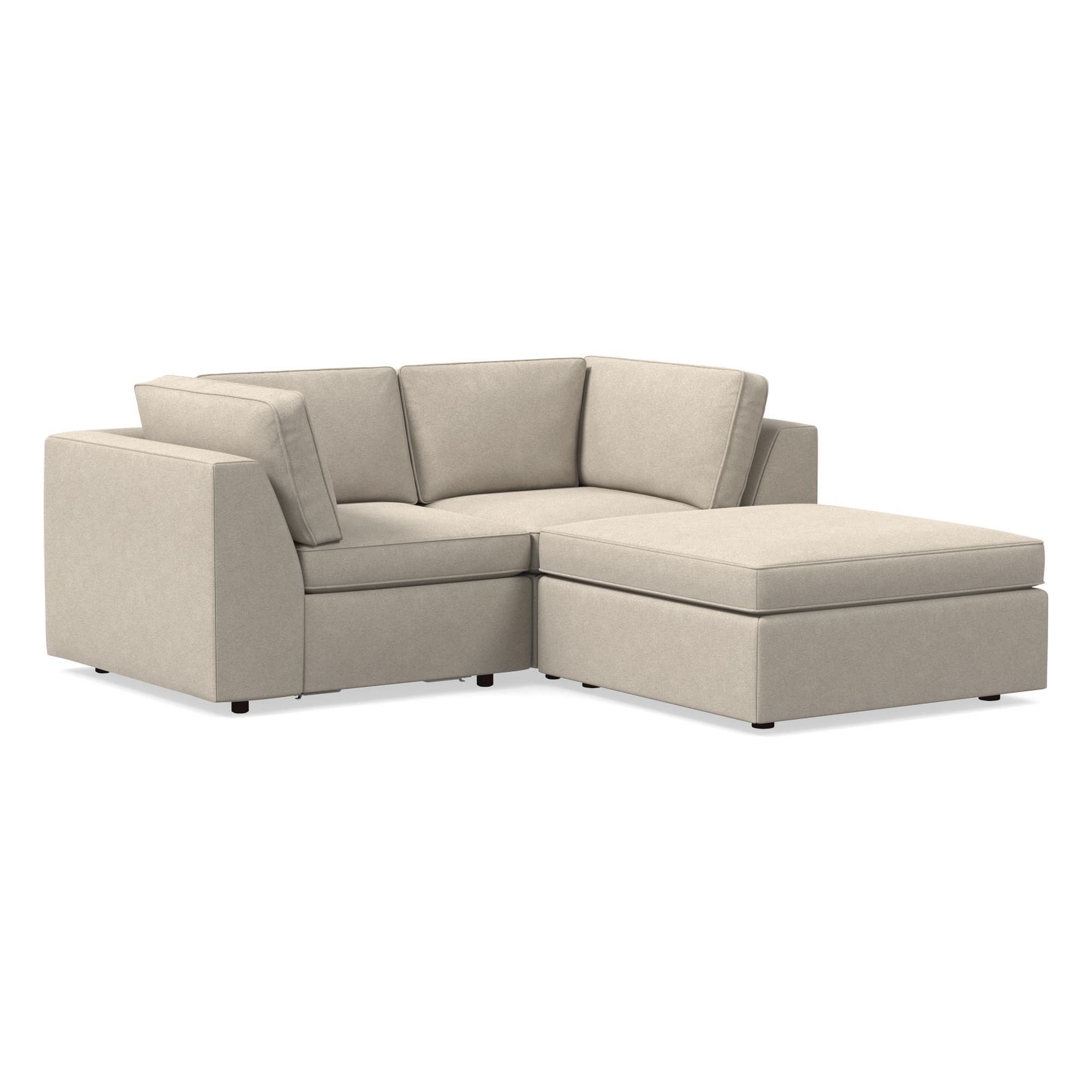 Harris 3-Piece Small Ottoman Sectional (70"–78") | West Elm