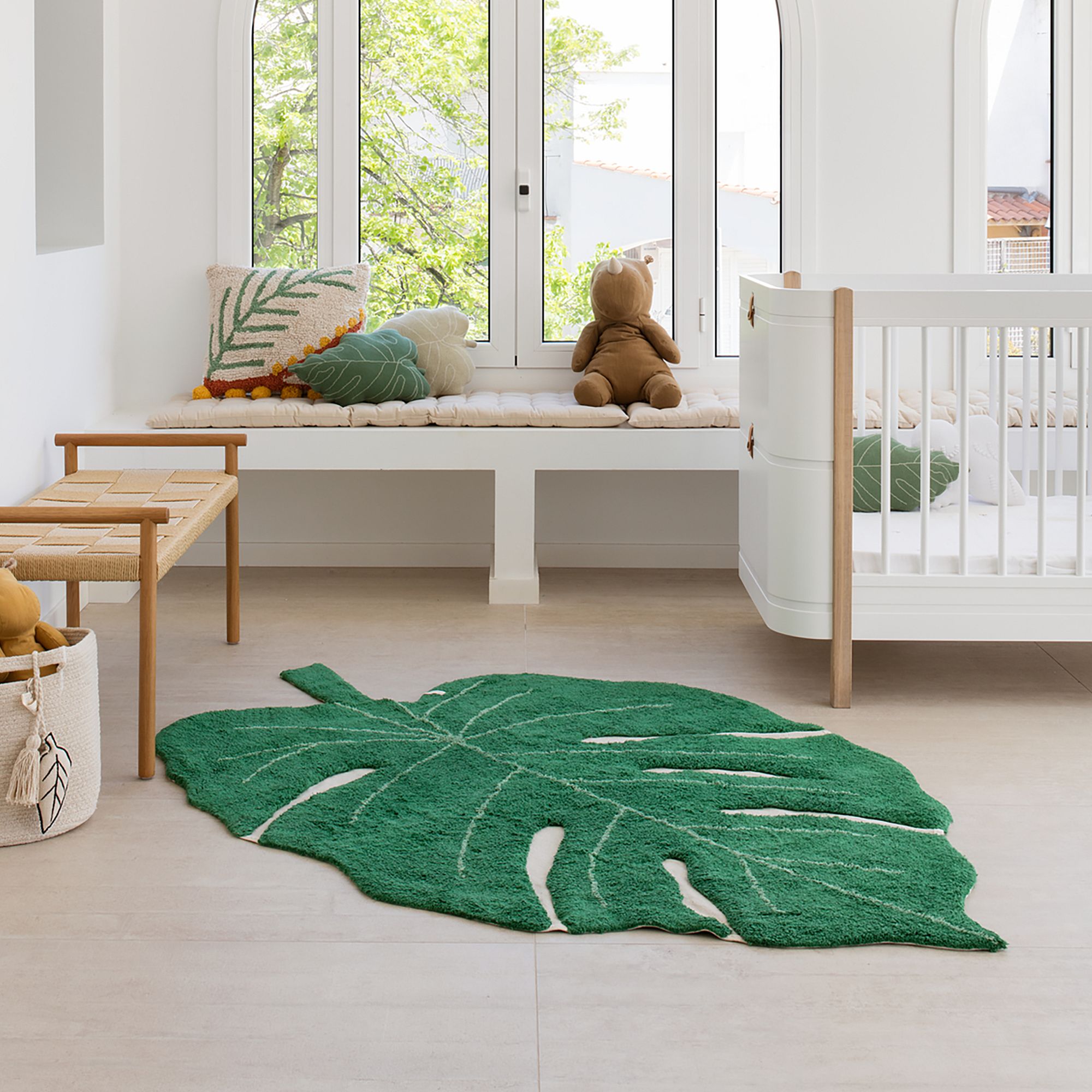 Lorena Canals Monstera Leaf Washable Rug | West Elm