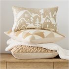 Crewel Colorblock Trees Pillow Cover