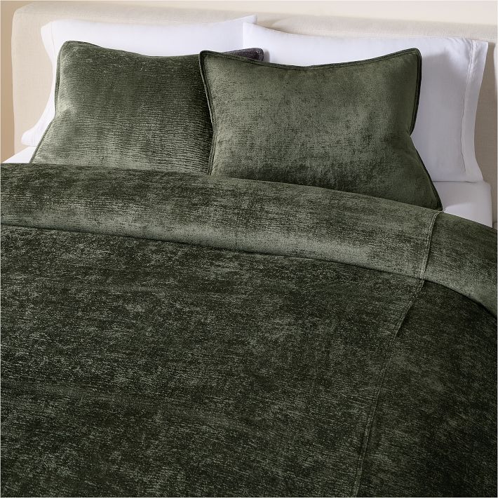 Striated Chenille Duvet Cover & Shams