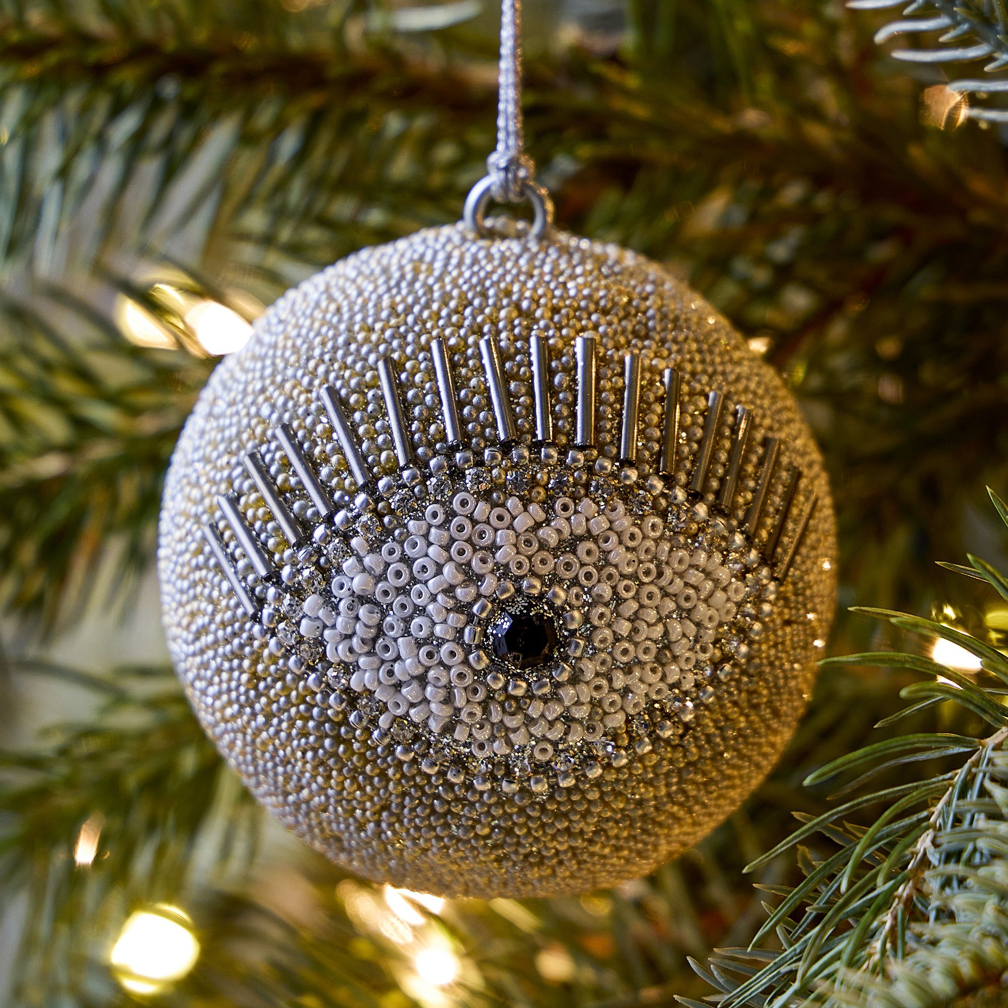 Alt image 1 for Beaded Ball Evil Eye Ornament