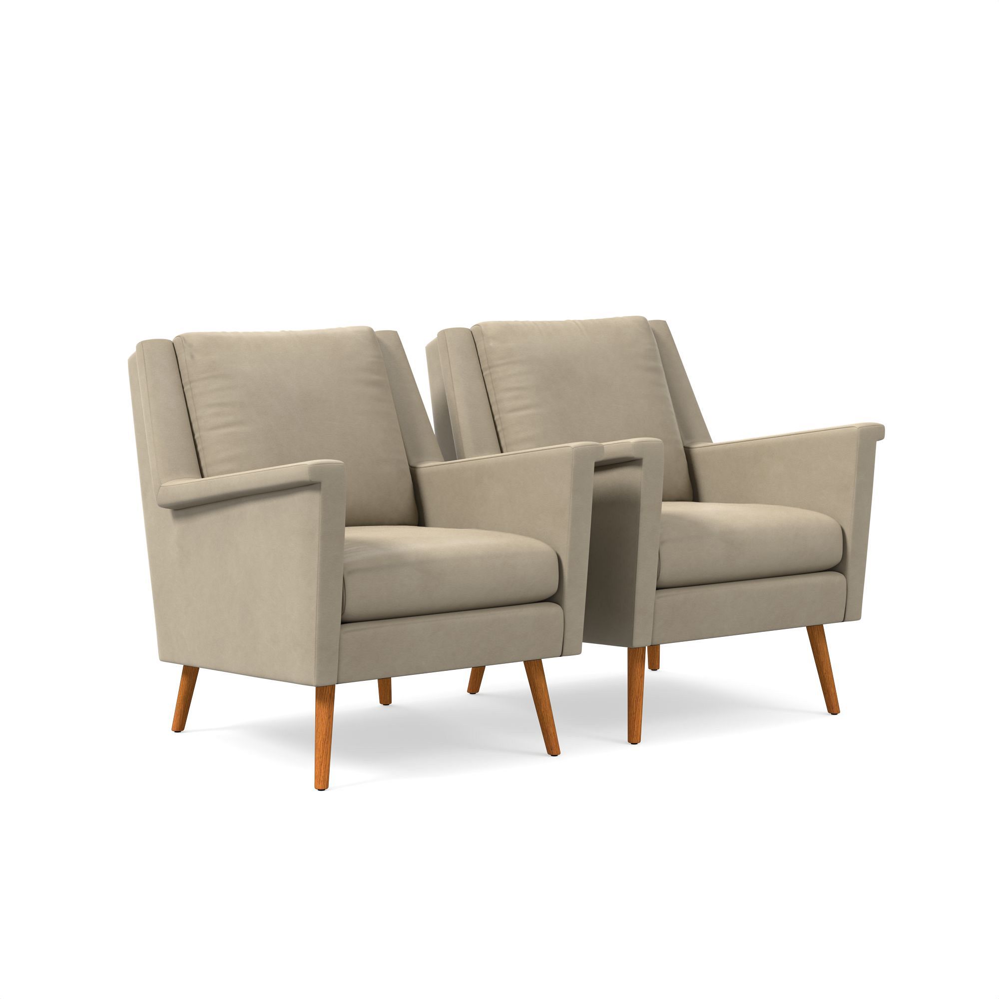 Carlo Leather Mid-Century Chair - Wood Legs | West Elm