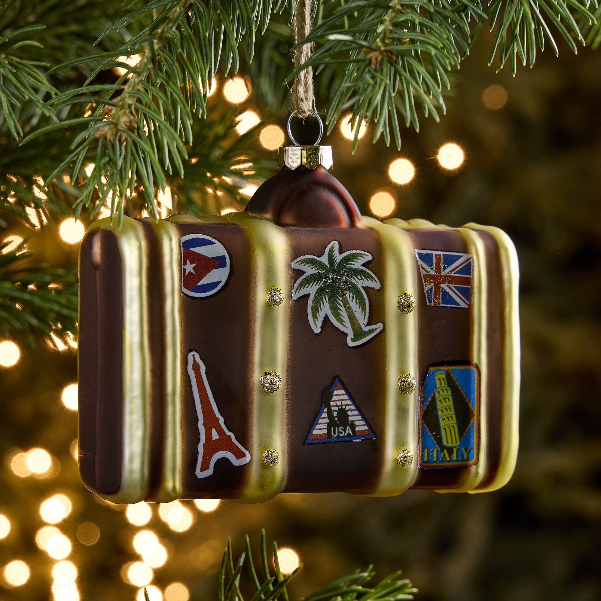 Glass Suitcase Ornament | West Elm