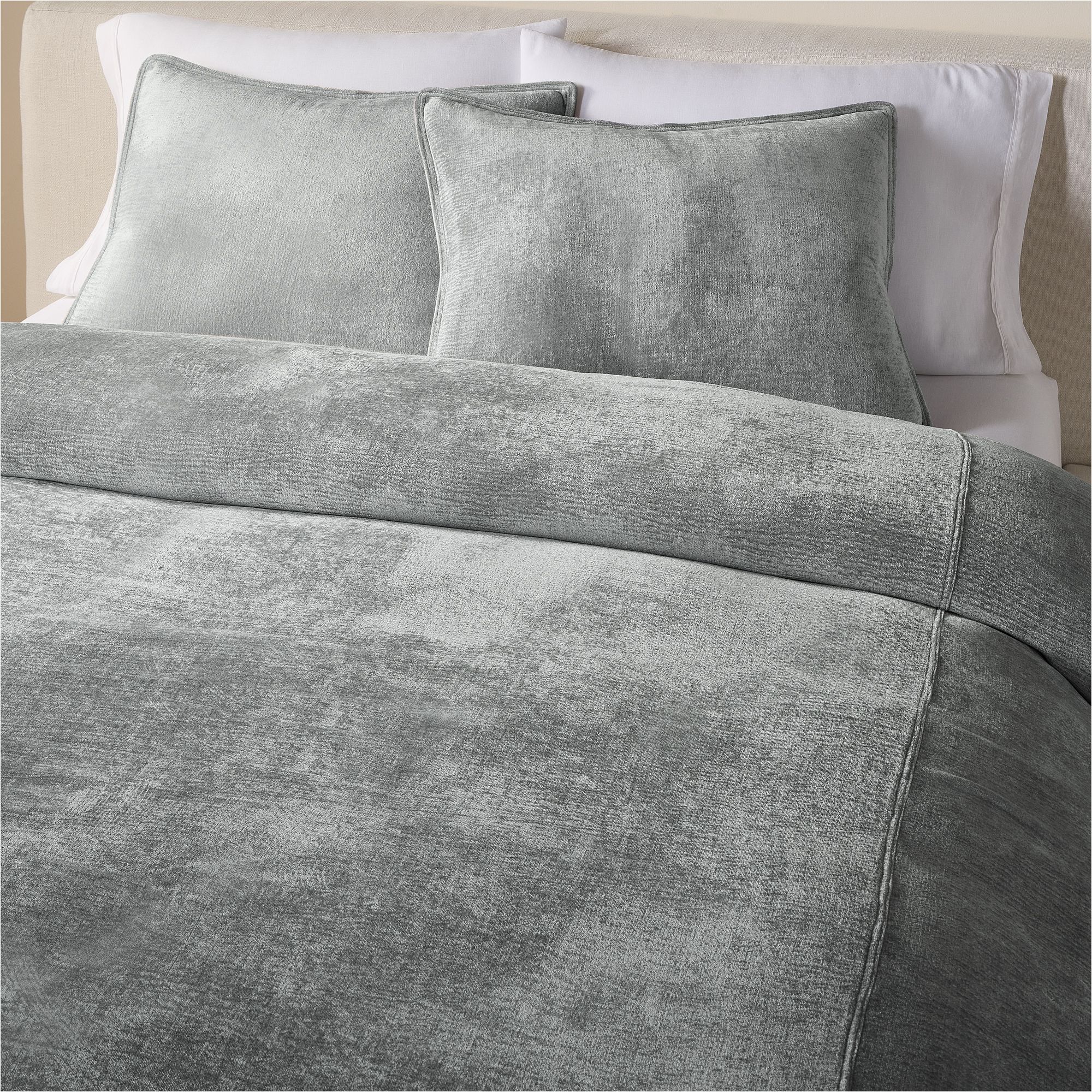 Striated Chenille Duvet Cover & Shams | West Elm