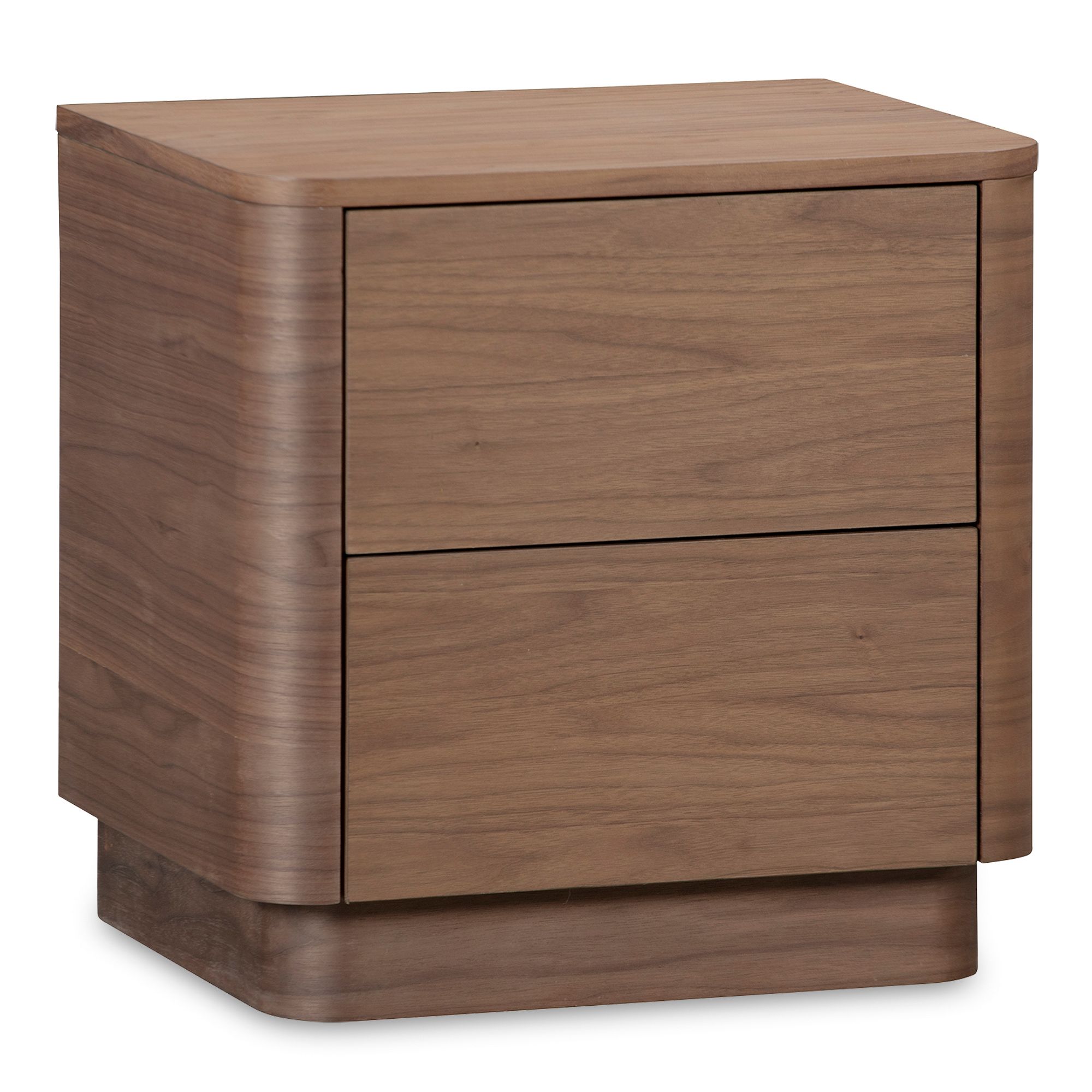 Rina Curved Oak Pedestal Nightstand (20") | West Elm