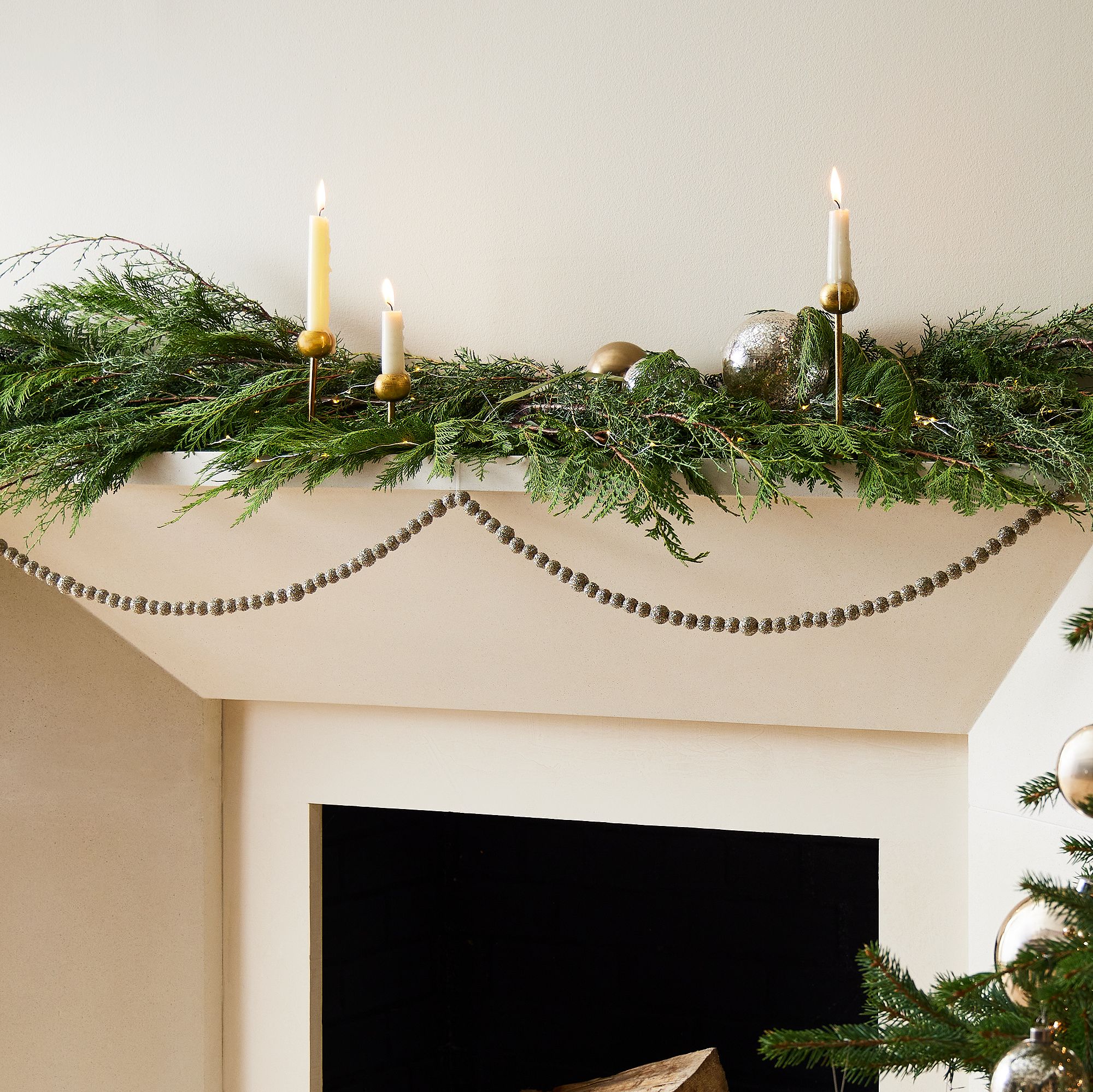 Gold Glitter Ball Garland | West Elm