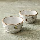 Holiday Skiers Stoneware Nut Bowls (Set of 2)