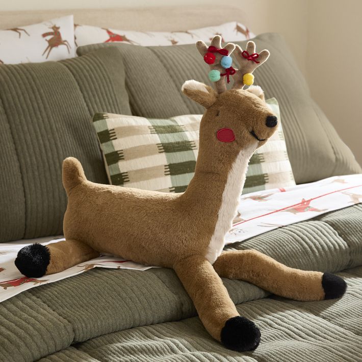 Light Up Reindeer Pillow West Elm