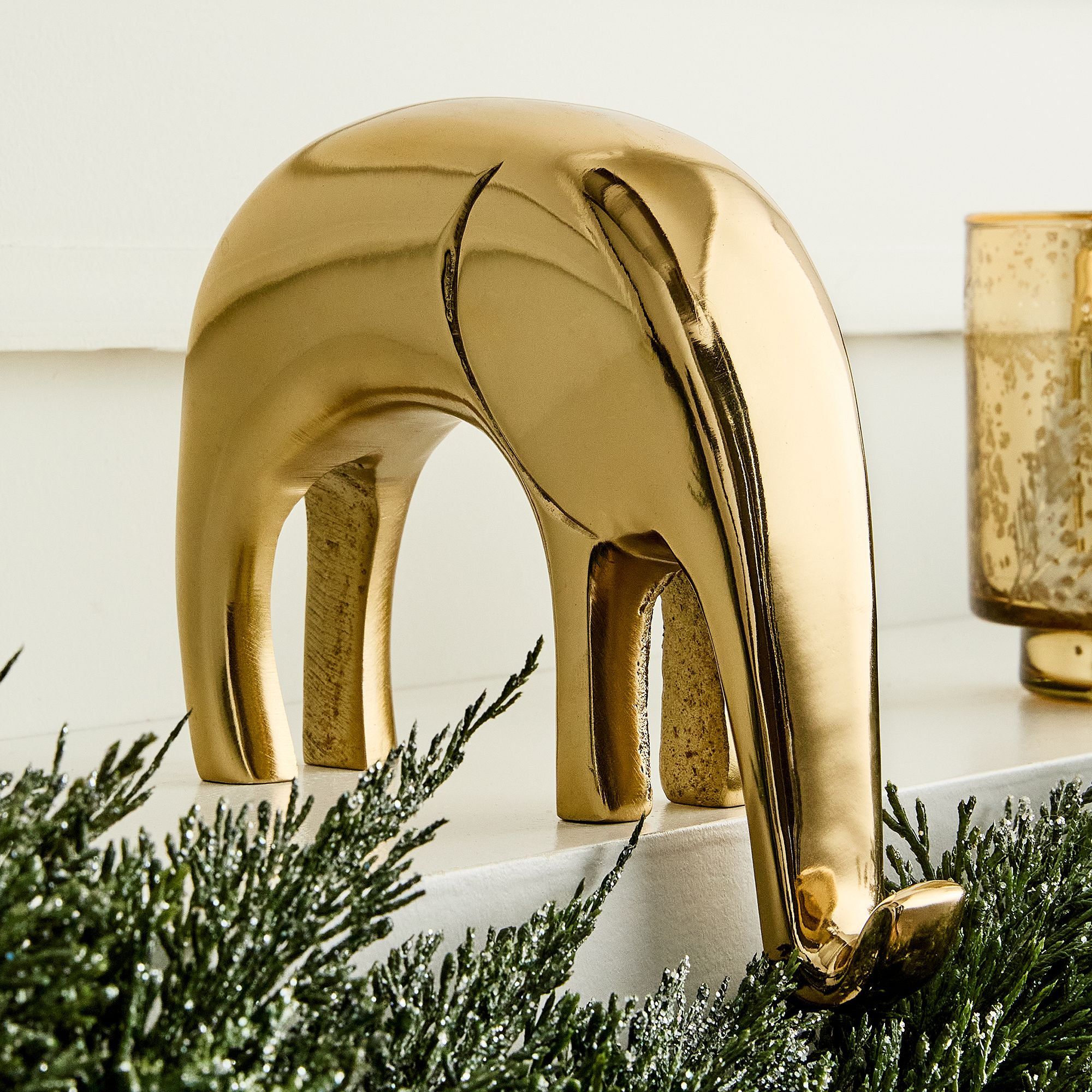 Mid-Century Brass Animal Stocking Holders | West Elm