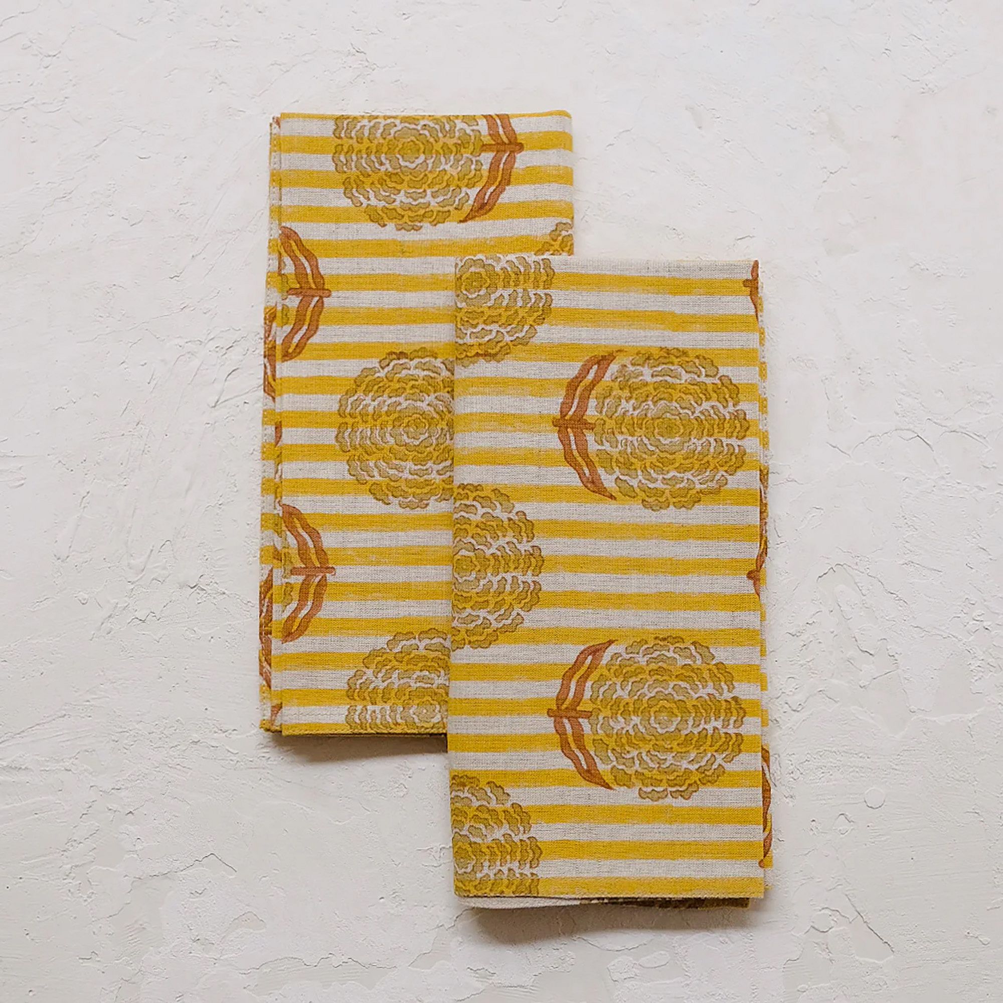 Soil to Studio Alisha Block-Printed Linen Table Napkins (Set of 4) | West Elm