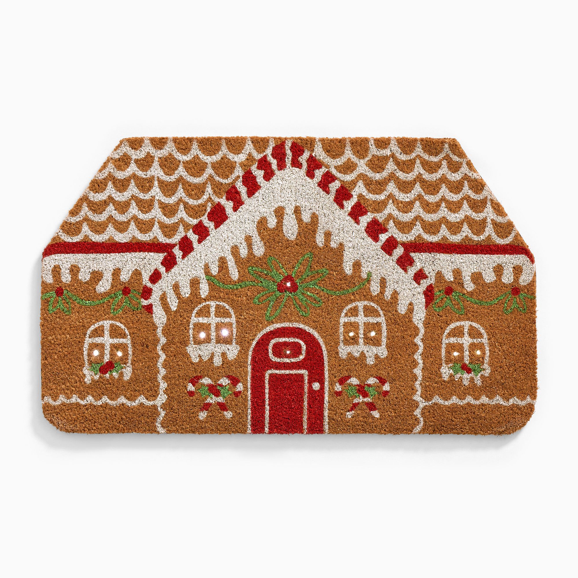 Light-Up Gingerbread House Doormat | West Elm