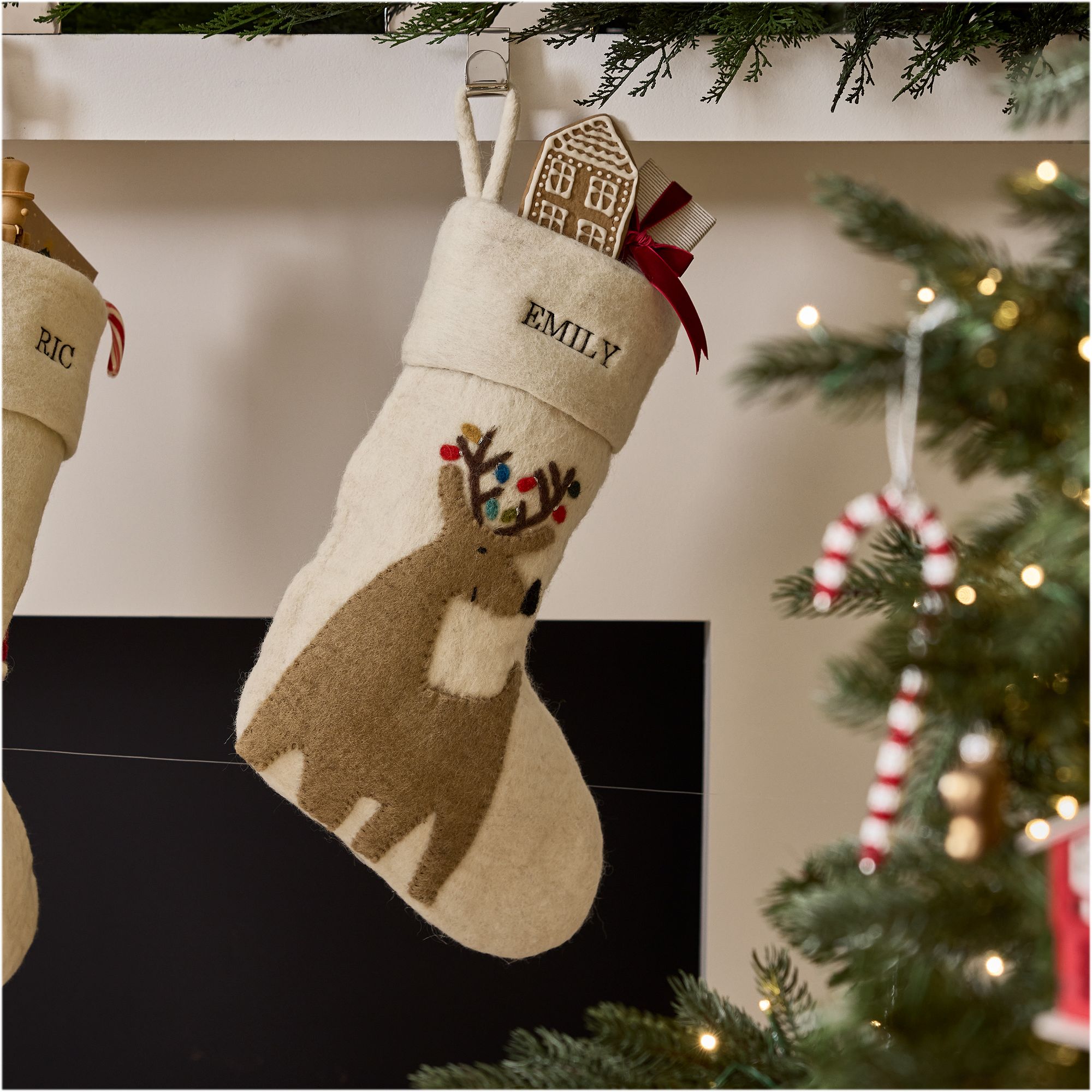 Felt Reindeer Stocking | West Elm