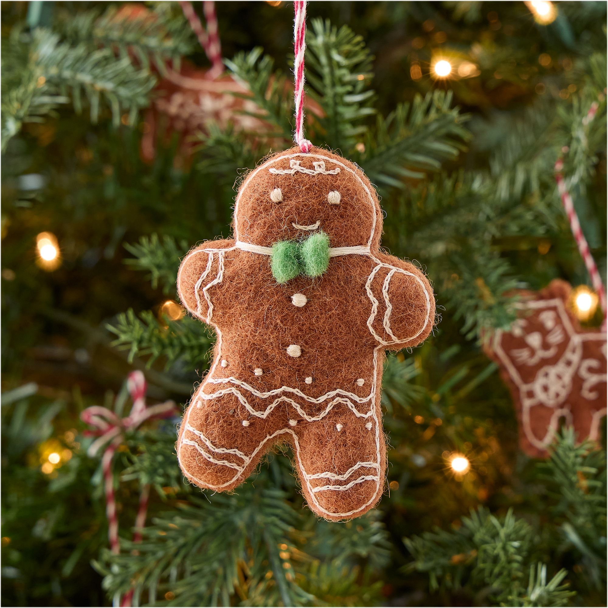 Felt Gingerbread People Ornaments | West Elm