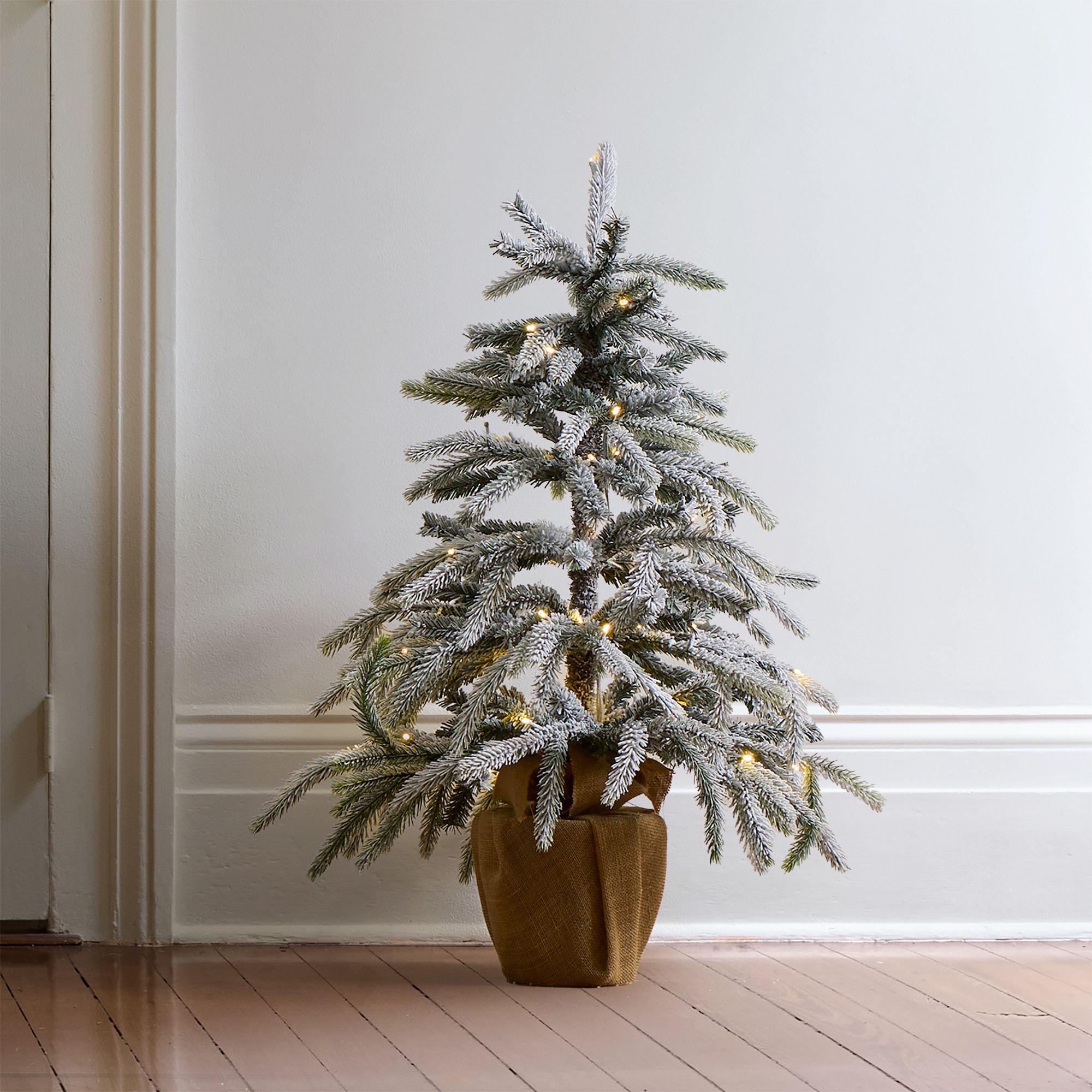 Faux Flocked Pre-Lit Tree | West Elm