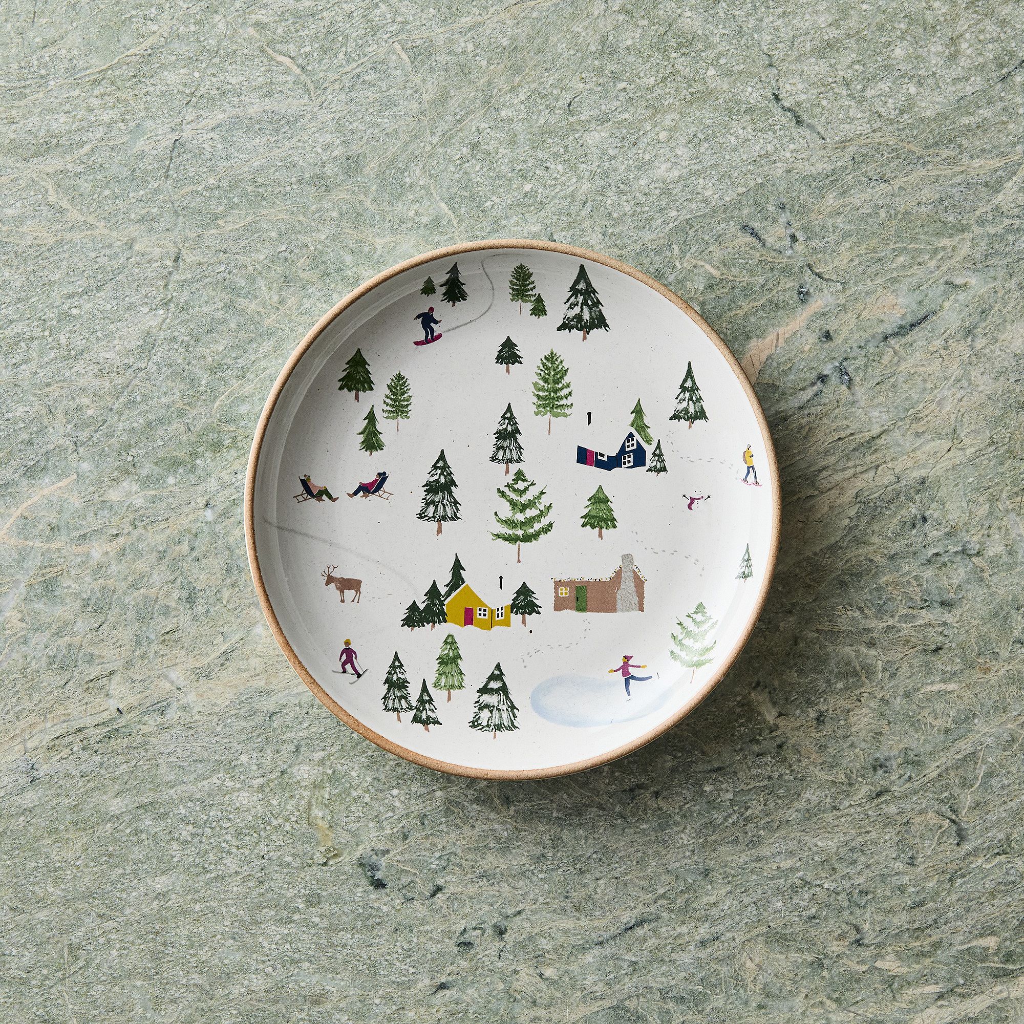 Holiday Skiers Appetizer Plate Sets | West Elm