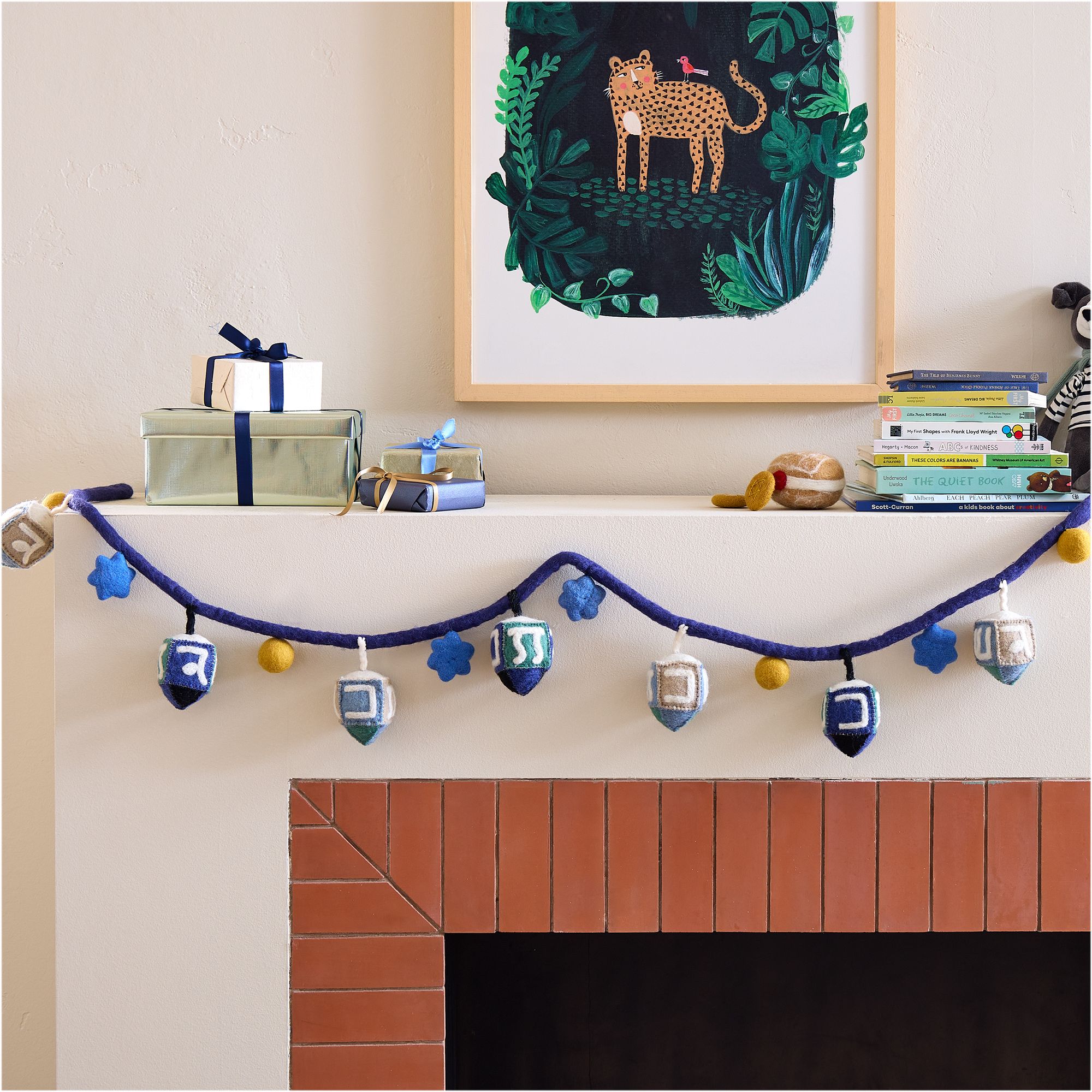 Felt Hanukkah Dreidel Holiday Garland | West Elm