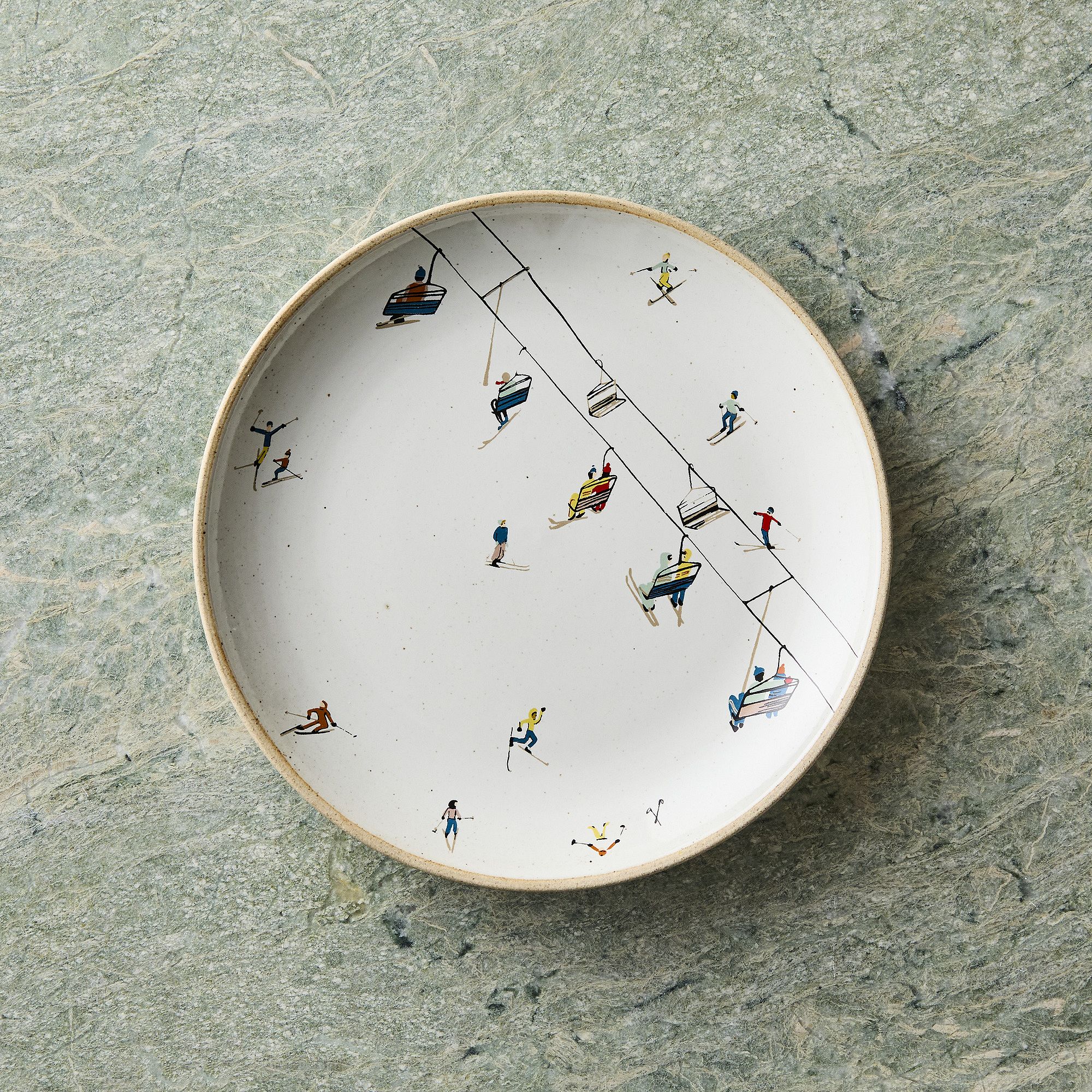 Holiday Skier Stoneware Salad Plate Sets | West Elm