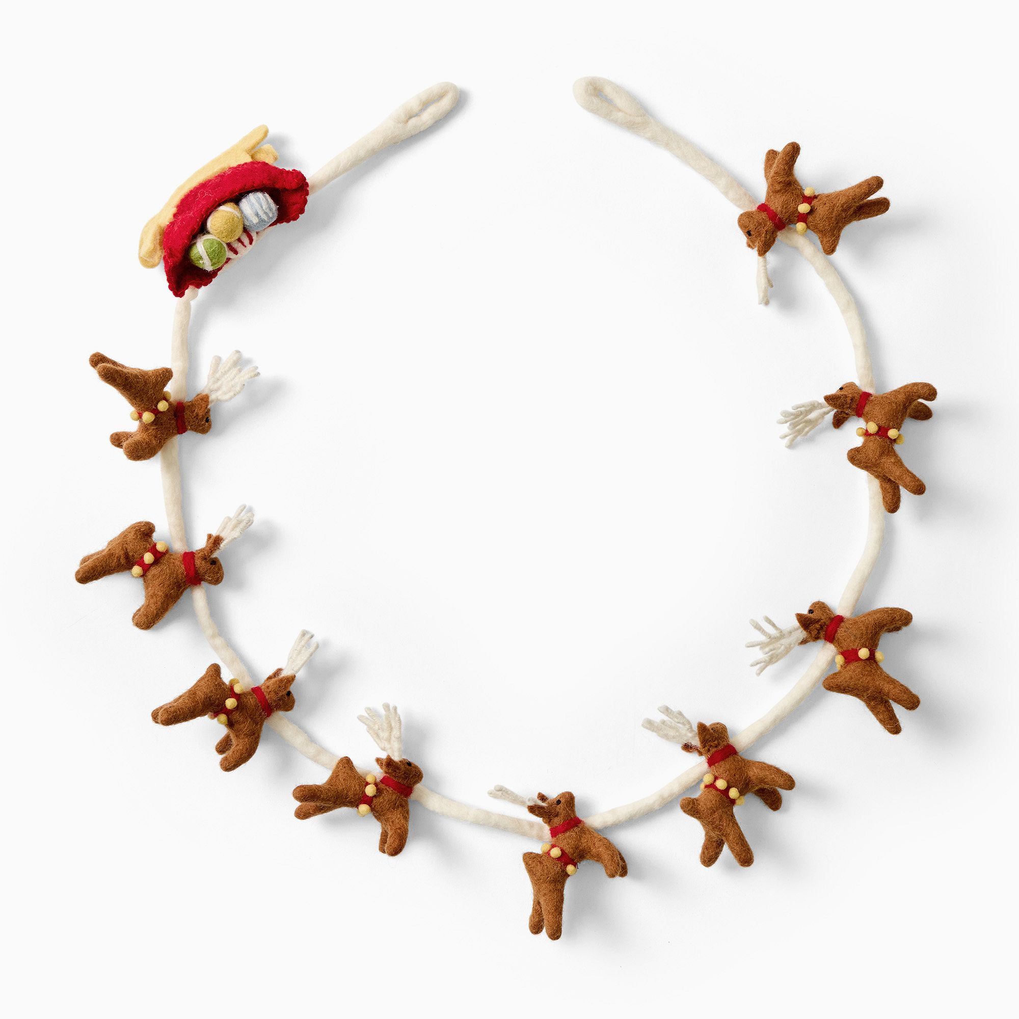 Santa's Sleigh Felt Garland | West Elm