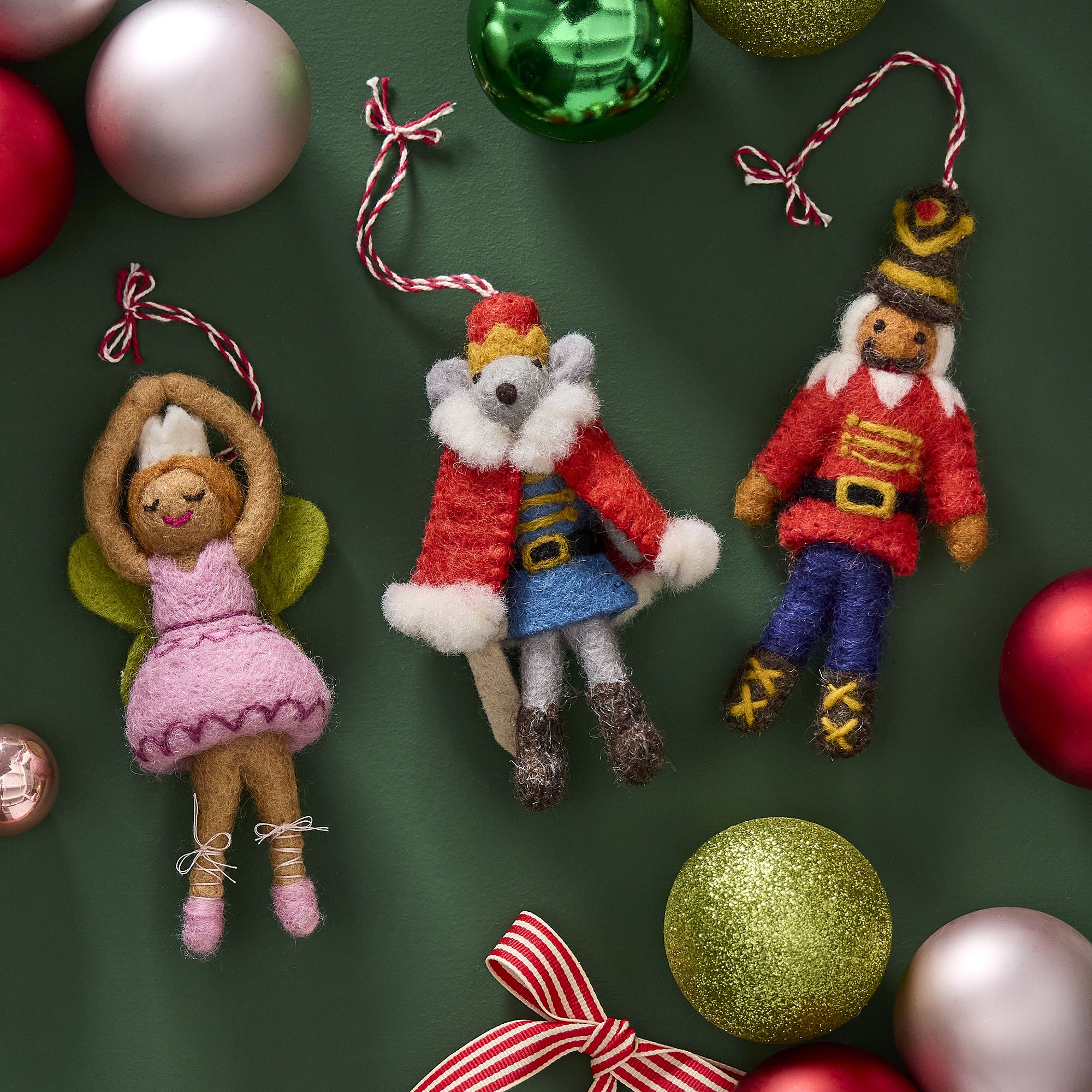 Felt Nutcracker Ornaments (Set of 3) | West Elm