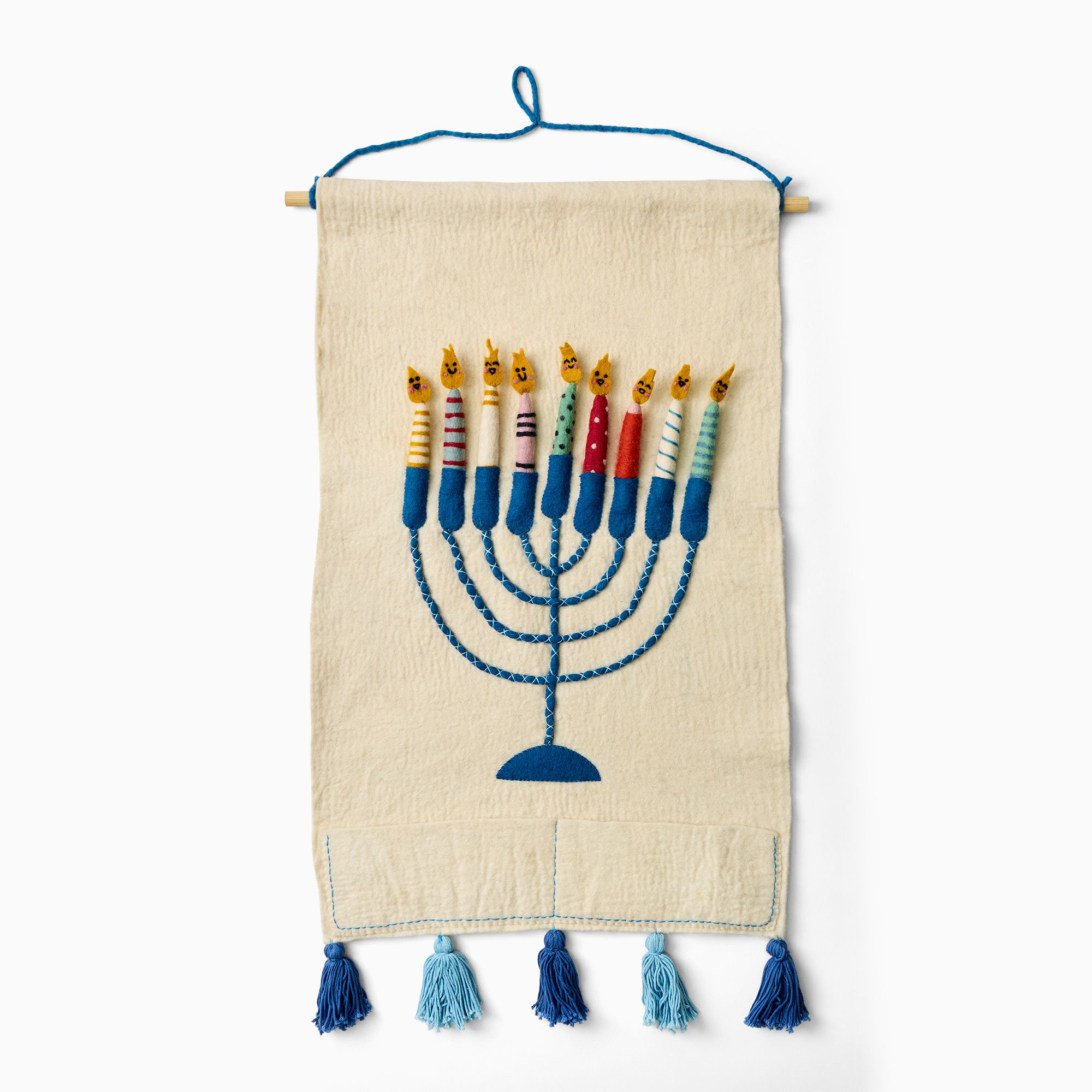 Felt Hanukkah Menorah Interactive Wall Hanging | West Elm