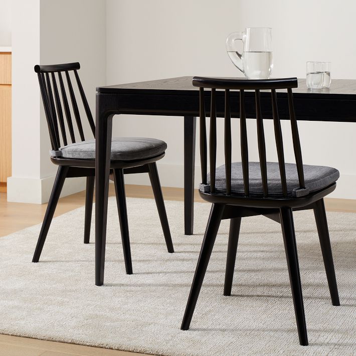 Black seat cushions for dining room chairs sale