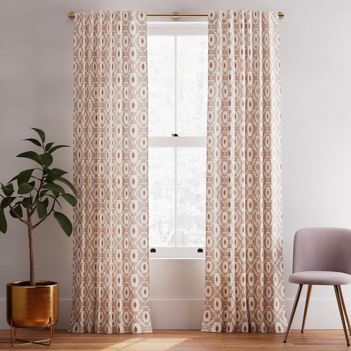 Bold Shape Curtain (Set of 2) - Misty Rose/Copper