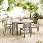 Portside Concrete Outdoor Round Dining Table (60&quot;) &amp; Portside Dining Chairs Set