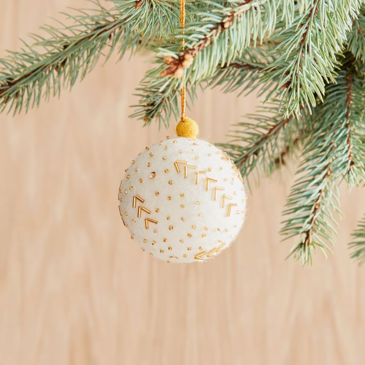 Beaded Felt Ball Ornament