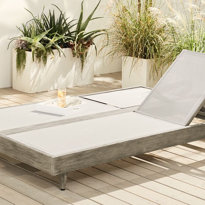 Portside Outdoor Textilene Double Chaise Lounge West Elm