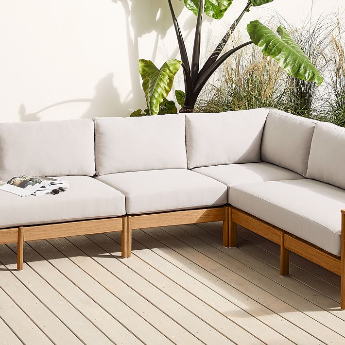 Playa Outdoor 4 Piece L Shaped Sectional 124 West Elm