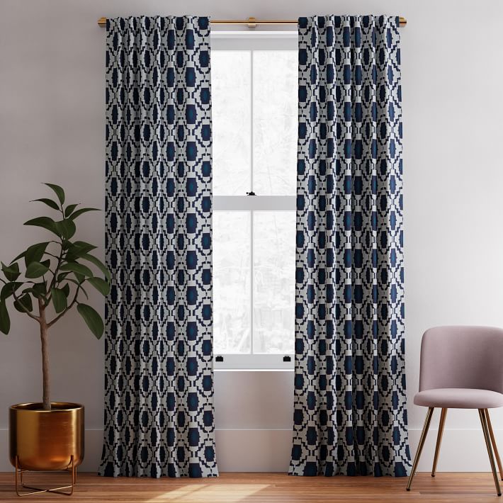 Bold Shape Curtain (Set of 2) - Midnight