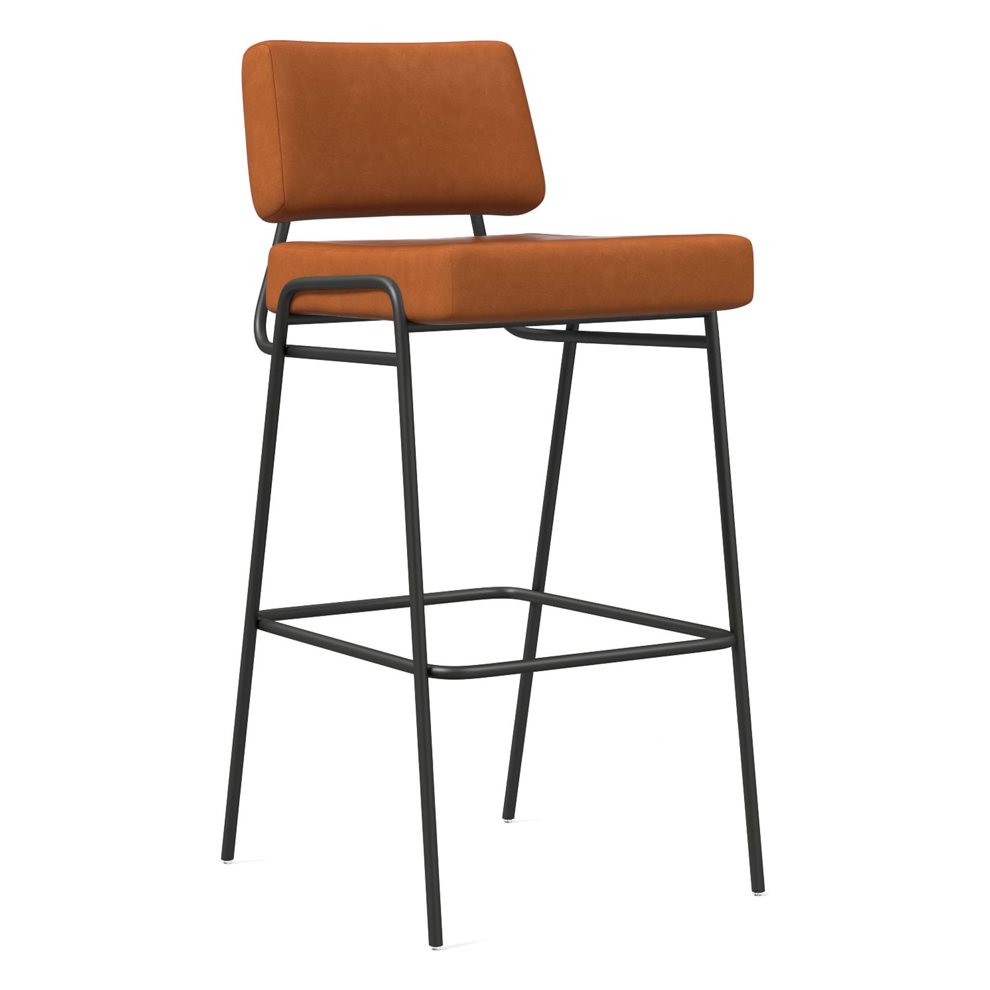 Wire Frame Vegan Leather Bar & Counter Stools | West Elm