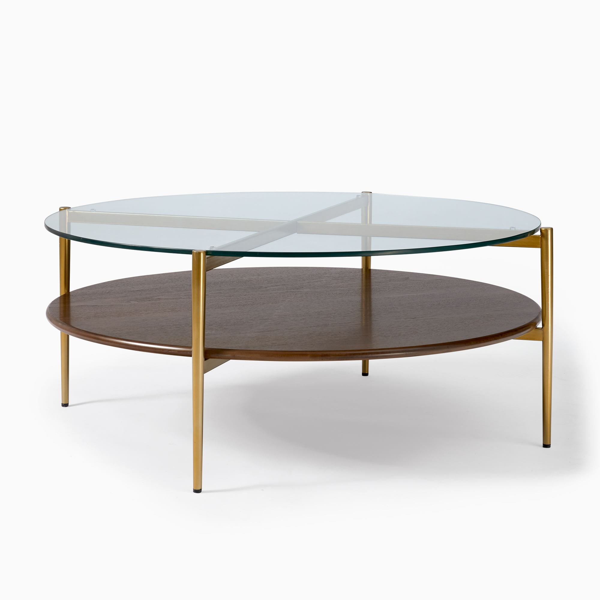 Mid-Century Art Display Round Coffee Table Modern Living Room Furniture | West Elm