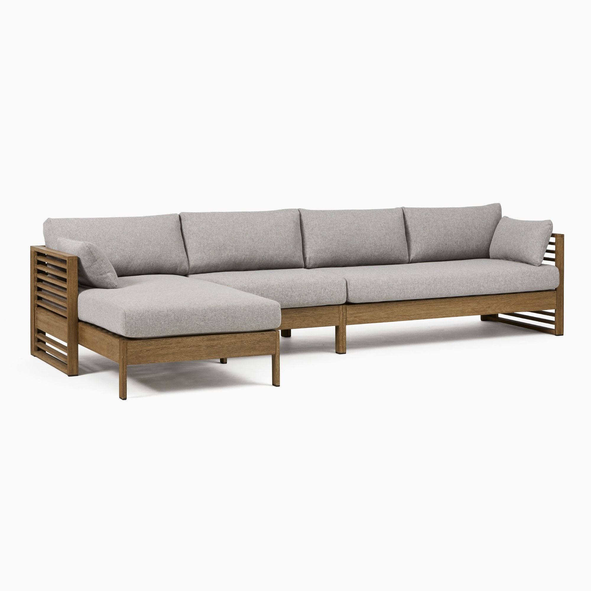 Santa Fe Slatted Outdoor 3-Piece Chaise Sectional (124") | West Elm