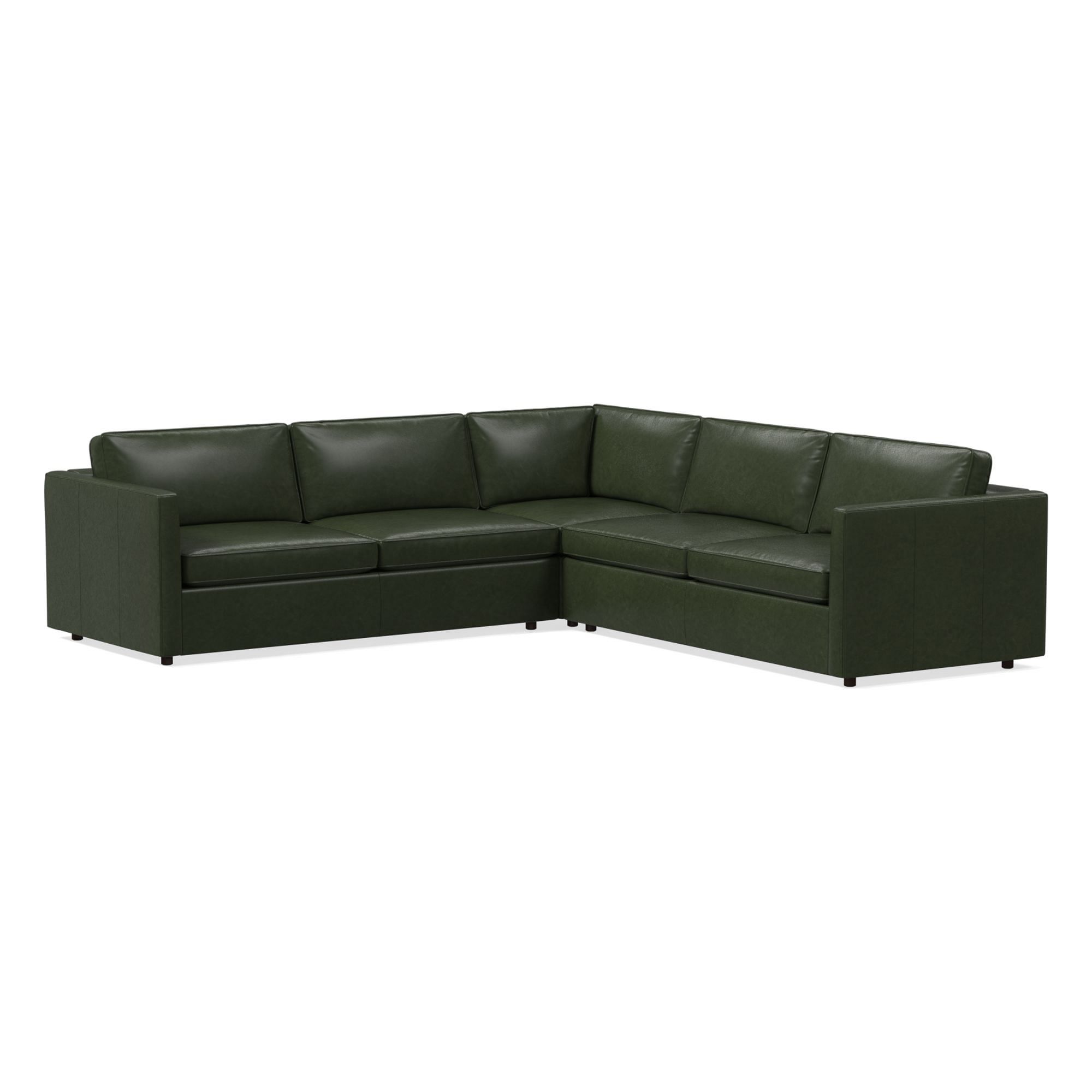 Harris Leather 3-Piece L-Shaped Sectional (105"–115") | West Elm